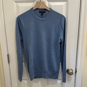 Banana Republic Men's Silk-Linen Crewneck Sweater in Light Blue Heather